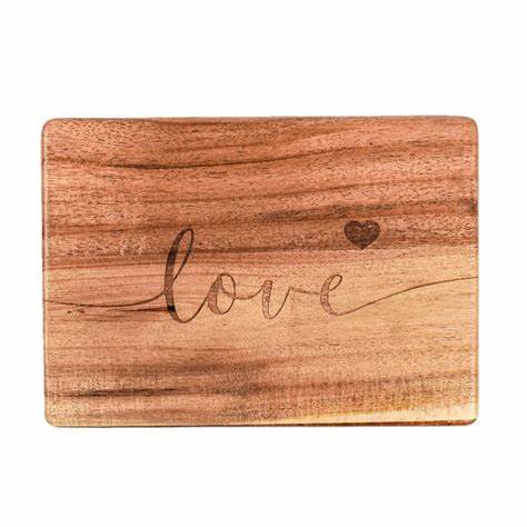 Love engraved charcuterie board