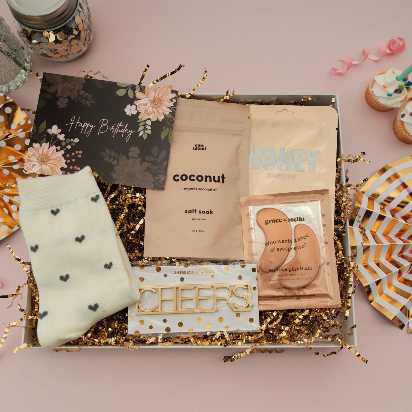 Happy Birthday Girl (5 items) - gold