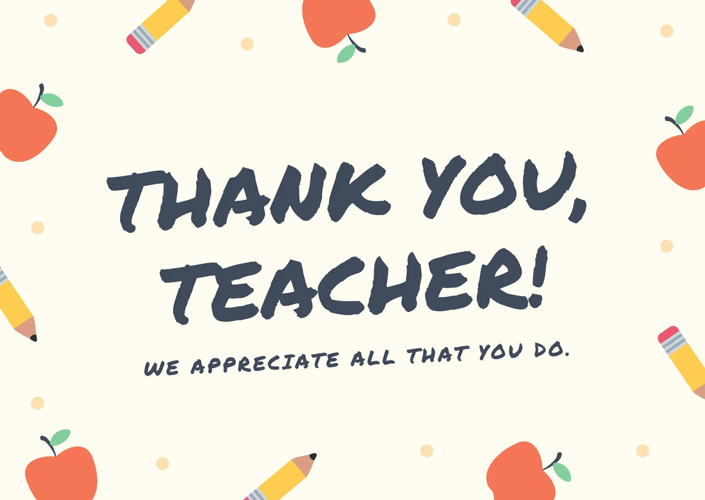Thank you Teacher card My Store