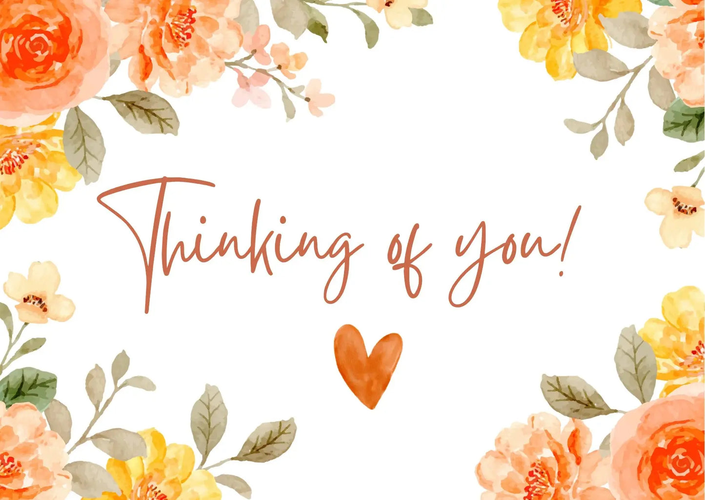 Thinking of you card - orange My Store