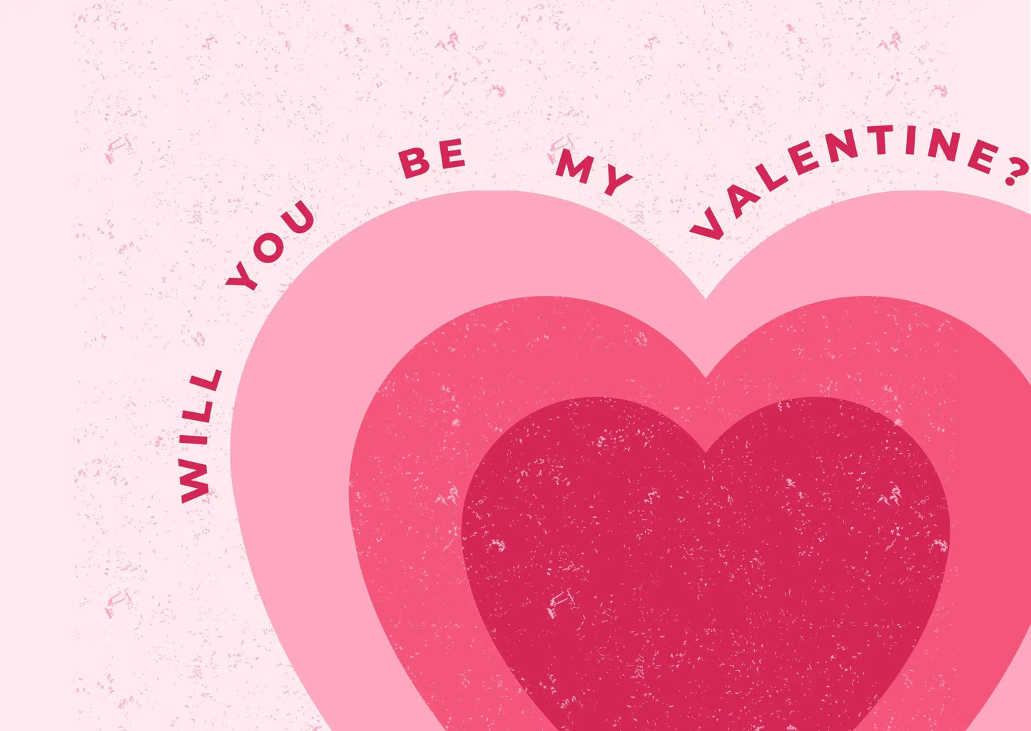 "Will you be my Valentine?" card - pink heart My Store