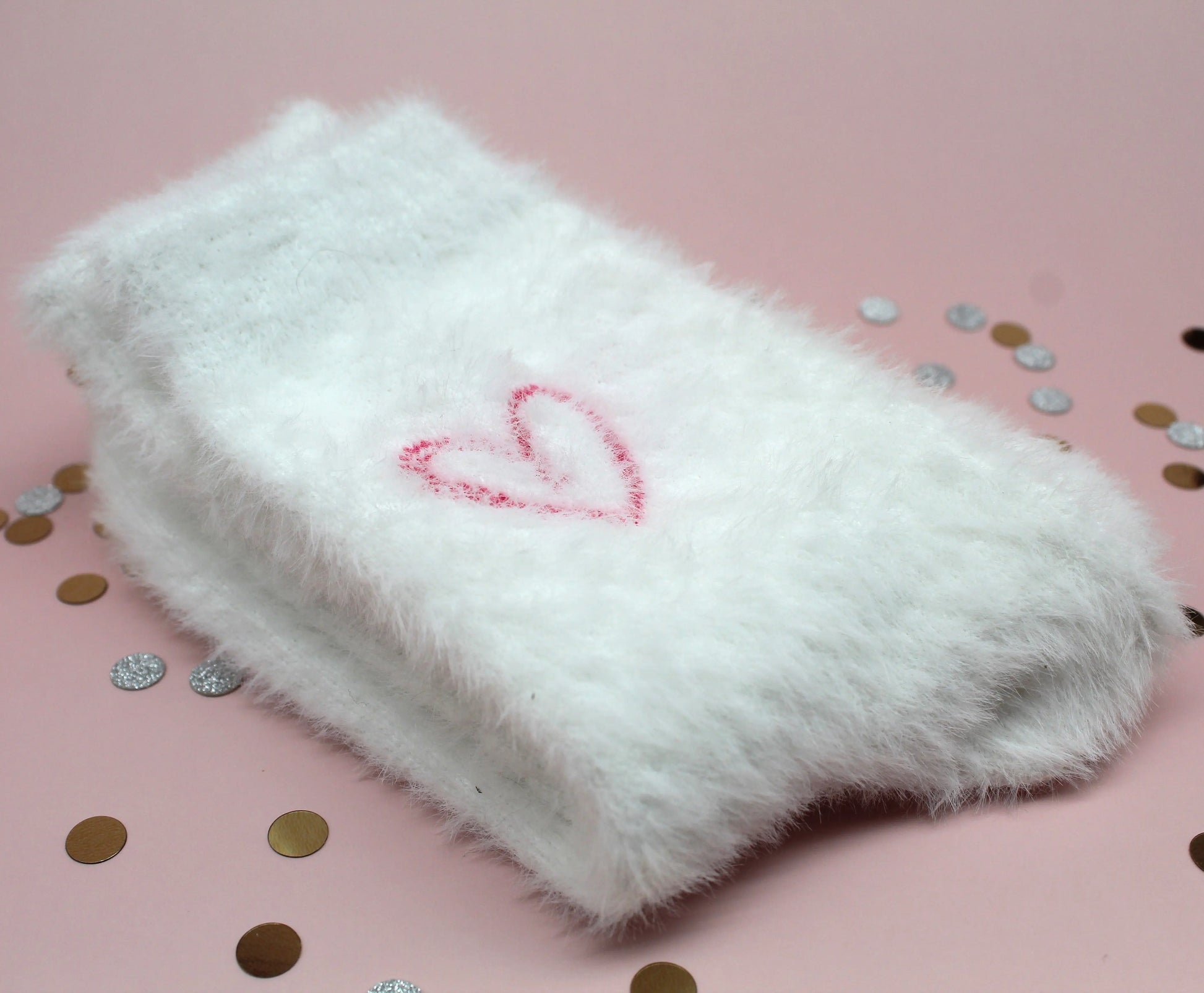 Luxury fluffy white socks Belle Box