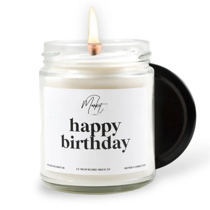 HAPPY BIRTHDAY - WHITE -  SOY CANDLE Market Candle Company
