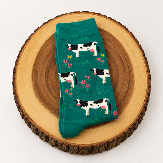 Cow socks - green Belle Box
