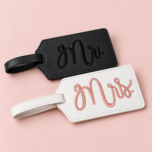 Mr and Mrs luggage tags Belle Box