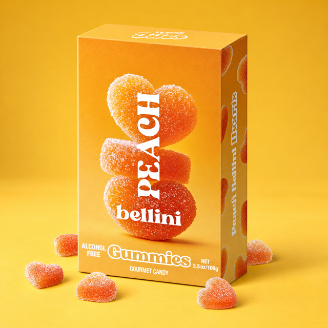 Peach Bellini gummies - alcohol free Belle Box