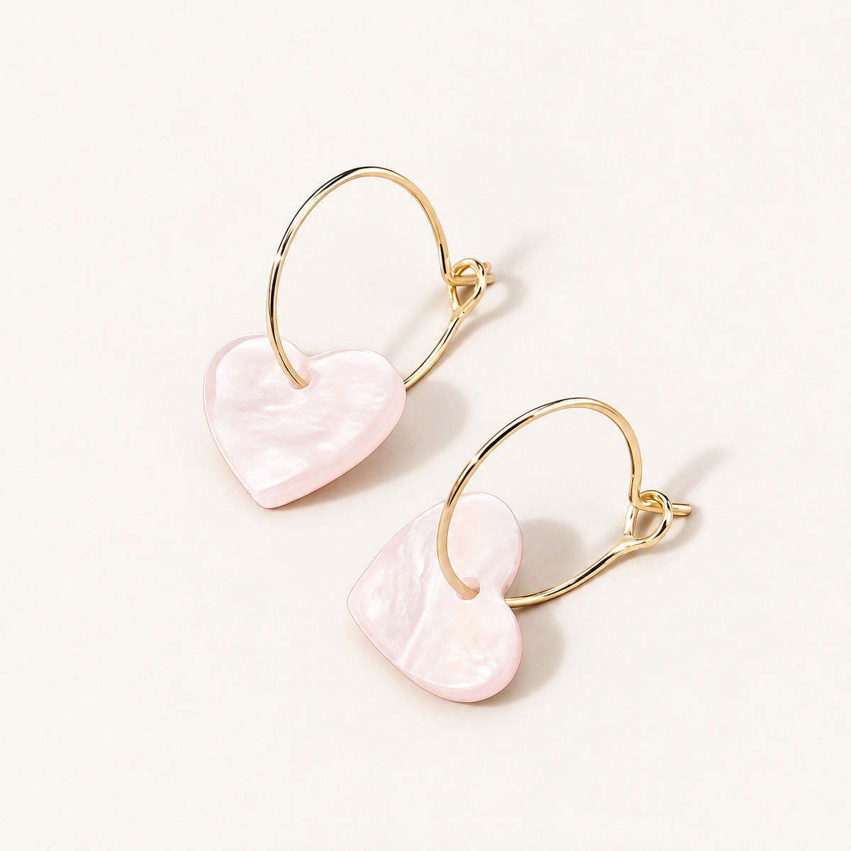 Pink heart gold plated earrings Belle Box
