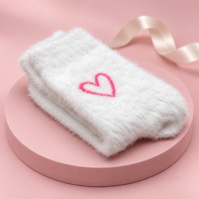 Luxury fluffy white socks Belle Box