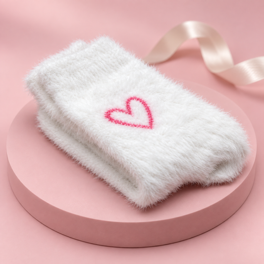 Luxury fluffy white socks Belle Box